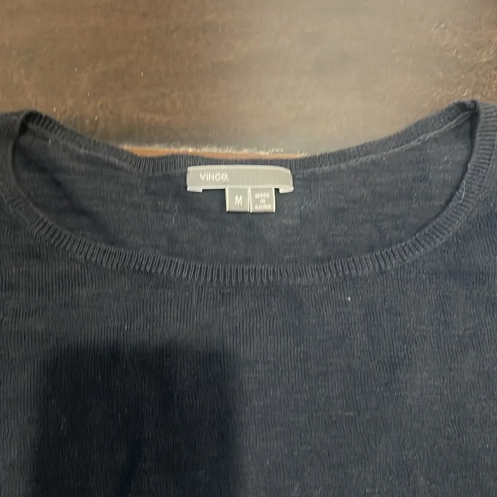 Vince Navy Colorblocked Sweater, size M